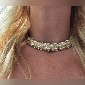 Swarovski vintage Gold and Silver Crystal Choker Necklace